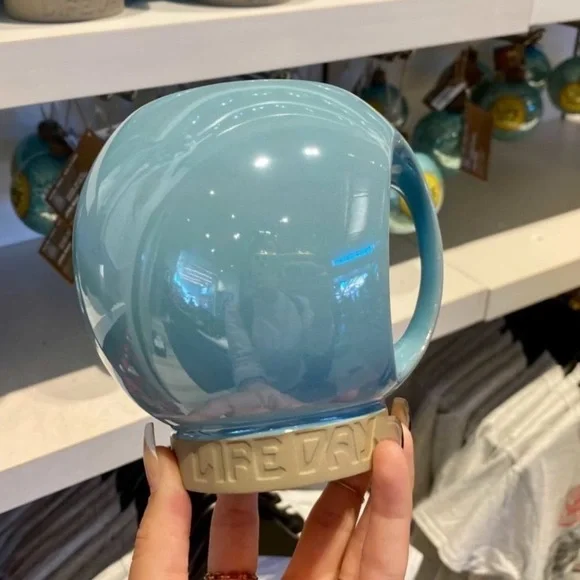 Star Wars Galaxy's Edge Life Day Orb Mug Wookiee Celebration Blue Coffee Cup - Picture 4 of 13